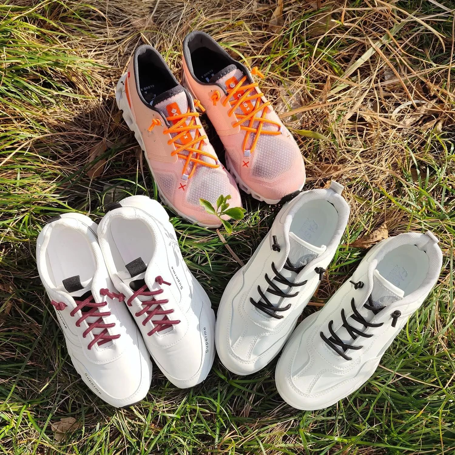 3 Pairs Elastic Shoe Laces Replacement Laces for Running Shoes,Stretch Oval Strings Replacement Shoestrings