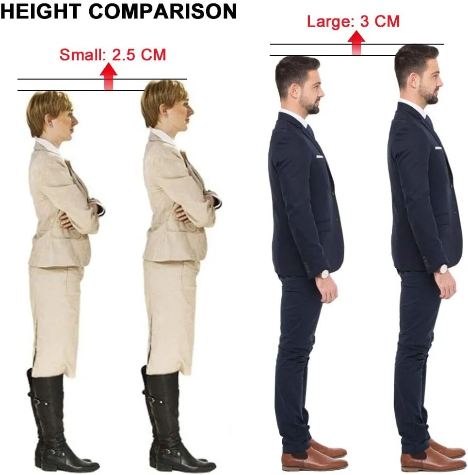 Ailaka Height Increase Insoles (Can be Worn in Socks), Arch Support Half Inserts Shock Absorption Heel Lifts Cushion Pads for Men & Women (Large)