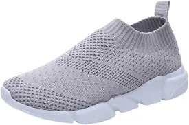 Aniywn Women's Sports Shoes Breathable Mesh Flat Running Shoes Casual Slip On Walking Shoes Lightweight Sneakers