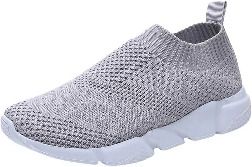 Aniywn Women's Sports Shoes Breathable Mesh Flat Running Shoes Casual Slip On Walking Shoes Lightweight Sneakers