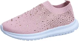 Aniywn Women's Sports Shoes Breathable Mesh Flat Running Shoes Casual Slip On Walking Shoes Lightweight Sneakers