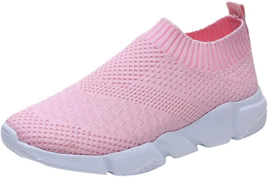Aniywn Women's Sports Shoes Breathable Mesh Flat Running Shoes Casual Slip On Walking Shoes Lightweight Sneakers