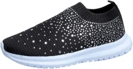 Aniywn Women's Sports Shoes Breathable Mesh Flat Running Shoes Casual Slip On Walking Shoes Lightweight Sneakers