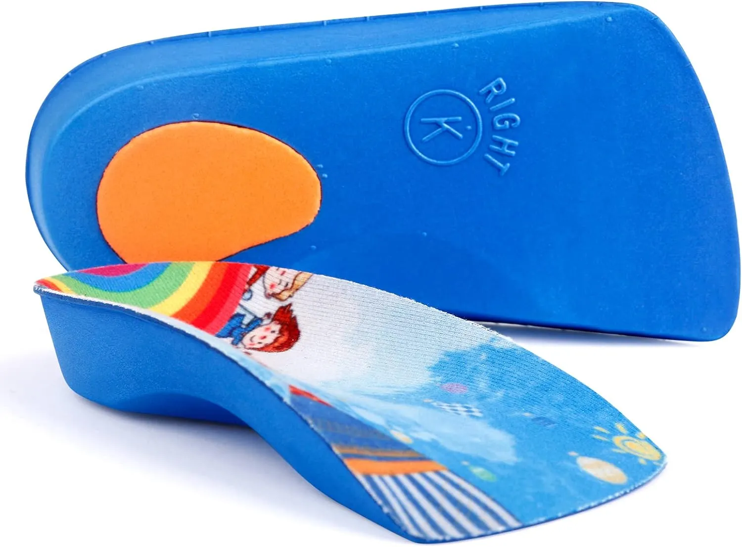 Arch Support Insole for Kids Shoes, Size K Orthotic Shoes Inserts for Kids, 3/4 Length Inserts for Childrens Heel Pain, Flat Feet, Plantar Fasciitis, Pronation