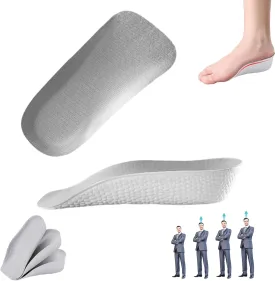Brandone Insoles - Orthopedic High Pads 1.0 - Height Increase Insoles - Arch Support Insoles for Plantar Fasciitis, Flat Feet, Over-Pronation, Achilles Tendonitis, Foot Pain Relief (Gray, 1.0Inch)