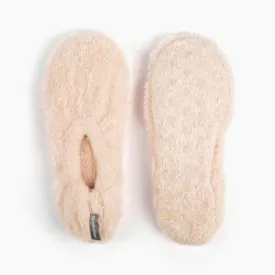 Brookstone Plush Footies - Slippers with Memory Foam Insole - Ultra-Soft Sherpa Footies for Indoor Wear, Non-Skid Sole, One-Size-Fits-Most, Machine Washable Slippers for Women