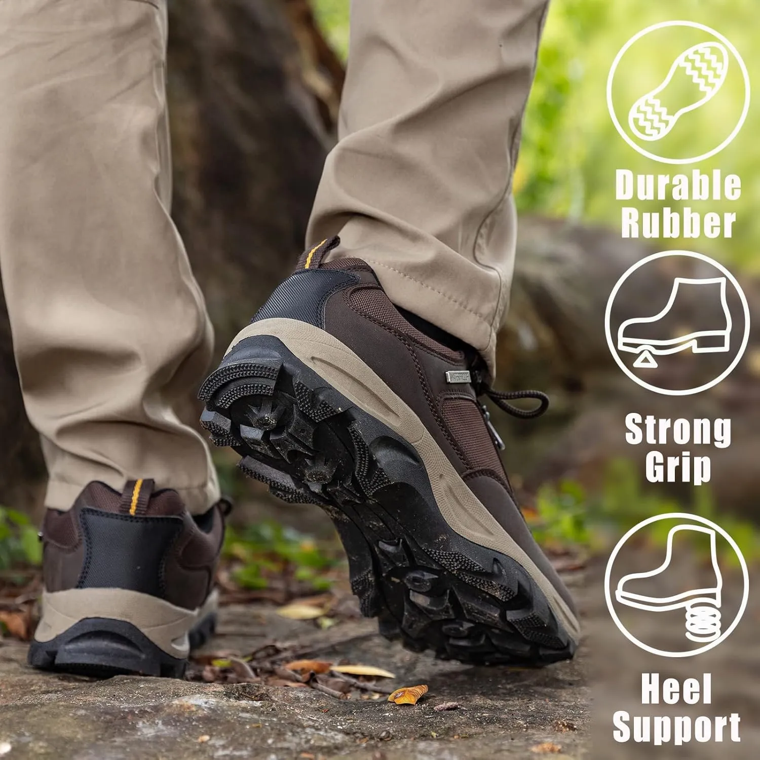 CC-Los Men's Hiking Shoes | Waterproof Work Shoes | Non-Slip & Comfortable Walking Size 7.5-14