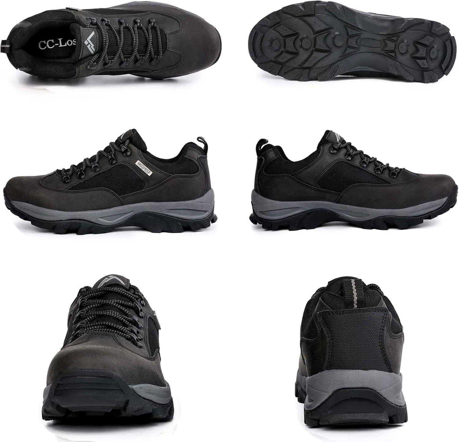 CC-Los Men's Hiking Shoes | Waterproof Work Shoes | Non-Slip & Comfortable Walking Size 7.5-14