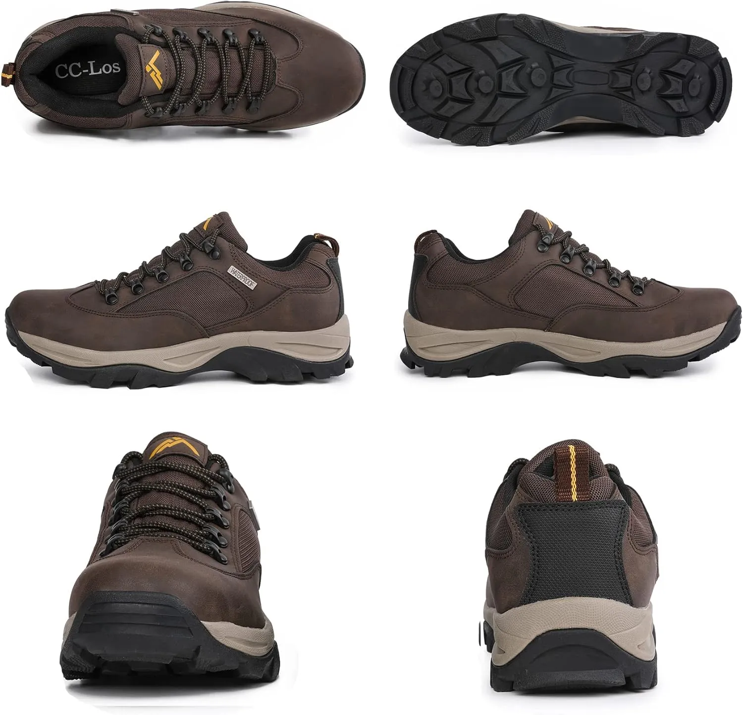 CC-Los Men's Hiking Shoes | Waterproof Work Shoes | Non-Slip & Comfortable Walking Size 7.5-14
