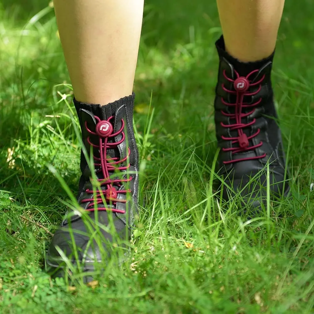 Extra Long No Tie Shoelaces - Elastic Tieless Round Boot Laces for Hiking Shoes, Work Boots and Running Sneakers