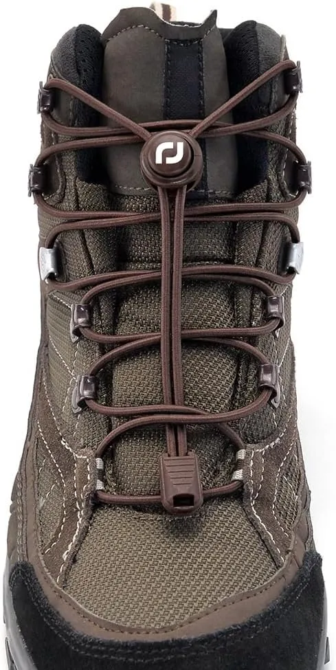 Extra Long No Tie Shoelaces - Elastic Tieless Round Boot Laces for Hiking Shoes, Work Boots and Running Sneakers