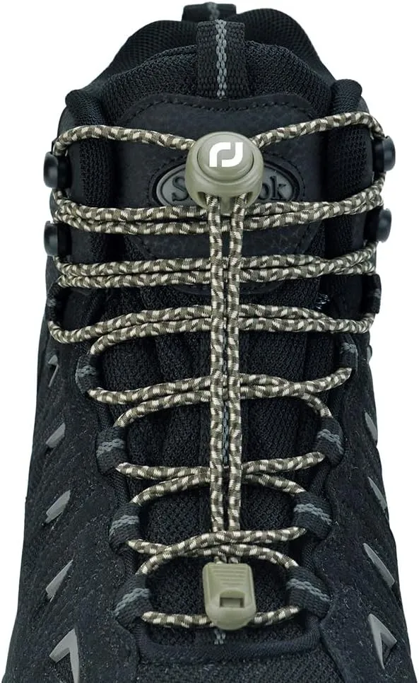 Extra Long No Tie Shoelaces - Elastic Tieless Round Boot Laces for Hiking Shoes, Work Boots and Running Sneakers