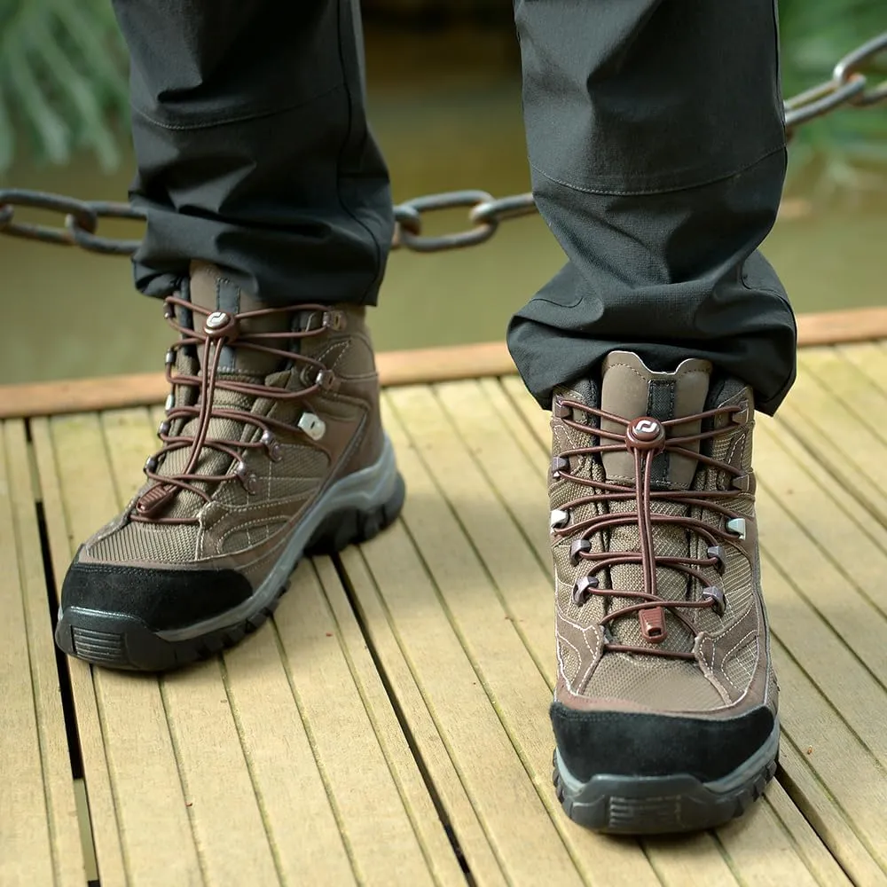 Extra Long No Tie Shoelaces - Elastic Tieless Round Boot Laces for Hiking Shoes, Work Boots and Running Sneakers