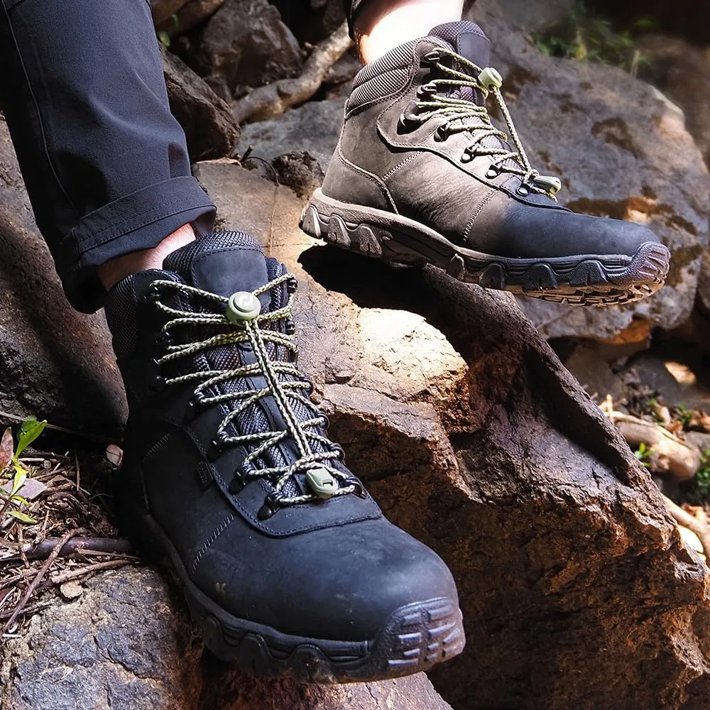 Extra Long No Tie Shoelaces - Elastic Tieless Round Boot Laces for Hiking Shoes, Work Boots and Running Sneakers