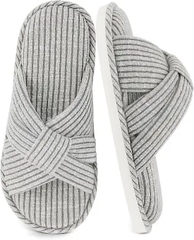 Jerzmy Cross Slippers for Women, Comfy Memory Foam House Bedroom Slippers Trendy Woman Gifts Home Shoes for Room Indoor Kitchen