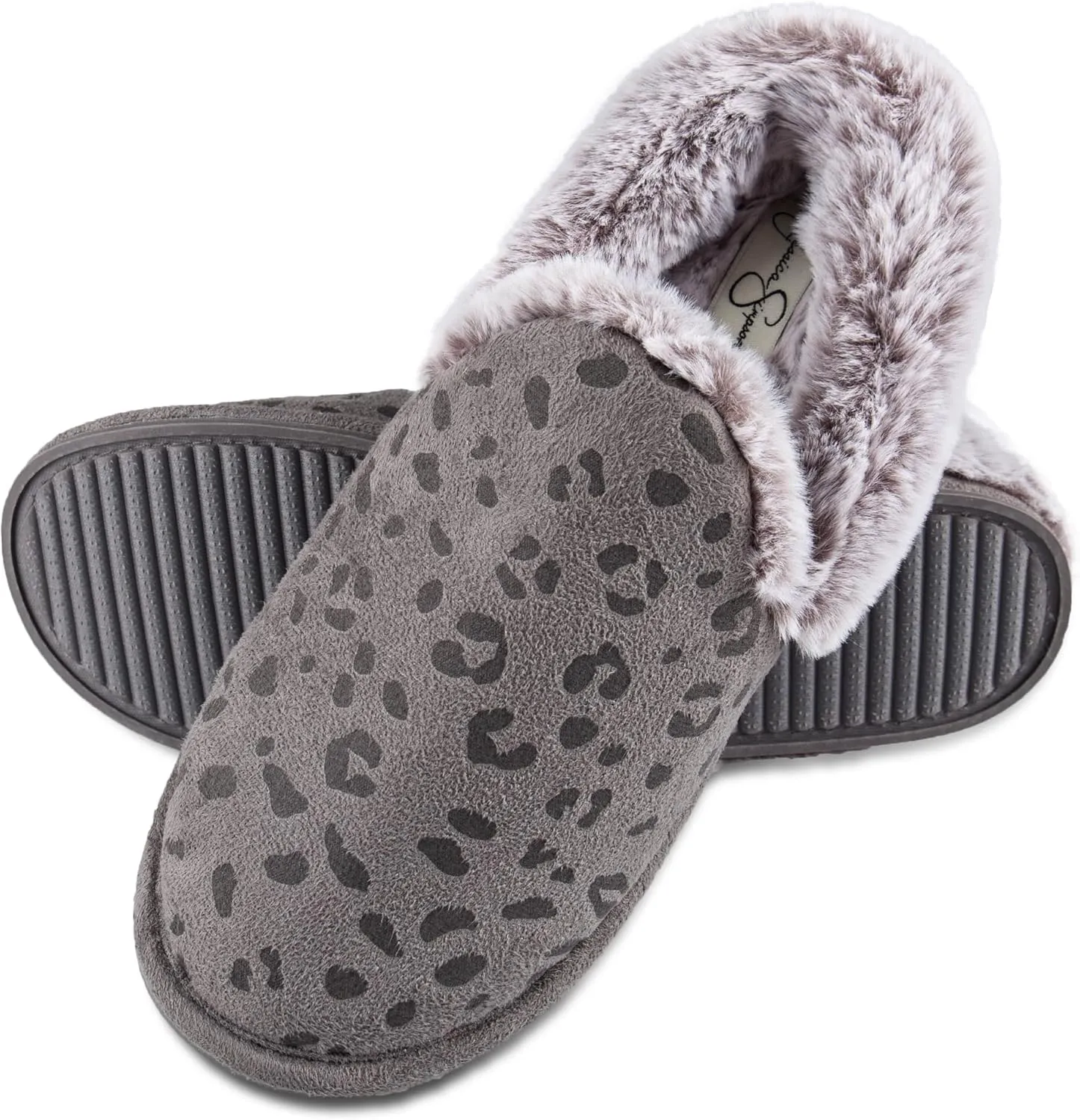 Jessica Simpson Women's Plush Fashion Scuff Slipper House Shoe with Memory Foam