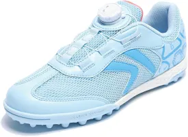 KELME Kids' Indoor Soccer Cleats, Breathable Mesh Turf Futsal Shoes, Turn-Lock, Boys Girls Football Baseball Softball Sneaker for Little/Big Kid