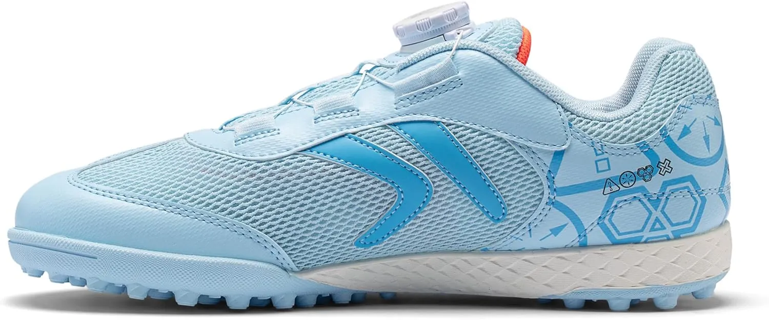 KELME Kids' Indoor Soccer Cleats, Breathable Mesh Turf Futsal Shoes, Turn-Lock, Boys Girls Football Baseball Softball Sneaker for Little/Big Kid