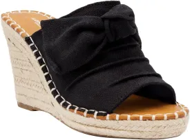 LONDON FOG Womens Heidi Espadrille Wedge Sandals with Knotty Bow Detail