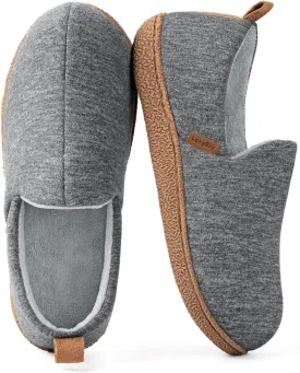 LongBay Women's Memory Foam House Shoes Cozy Brushed Jersey Slippers for Indoor Outdoor