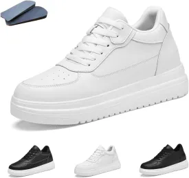Men's Casual Sneakers Walking Shoes 2.36 Inches Taller Invisible Height Increasing Elevator Breathable Leather Lace up Dress Shoes