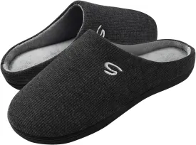 Men's Memory Foam Slippers, Comfy House Shoes, Cozy Men's Slippers with Warm Soft Coral Fleece Lining