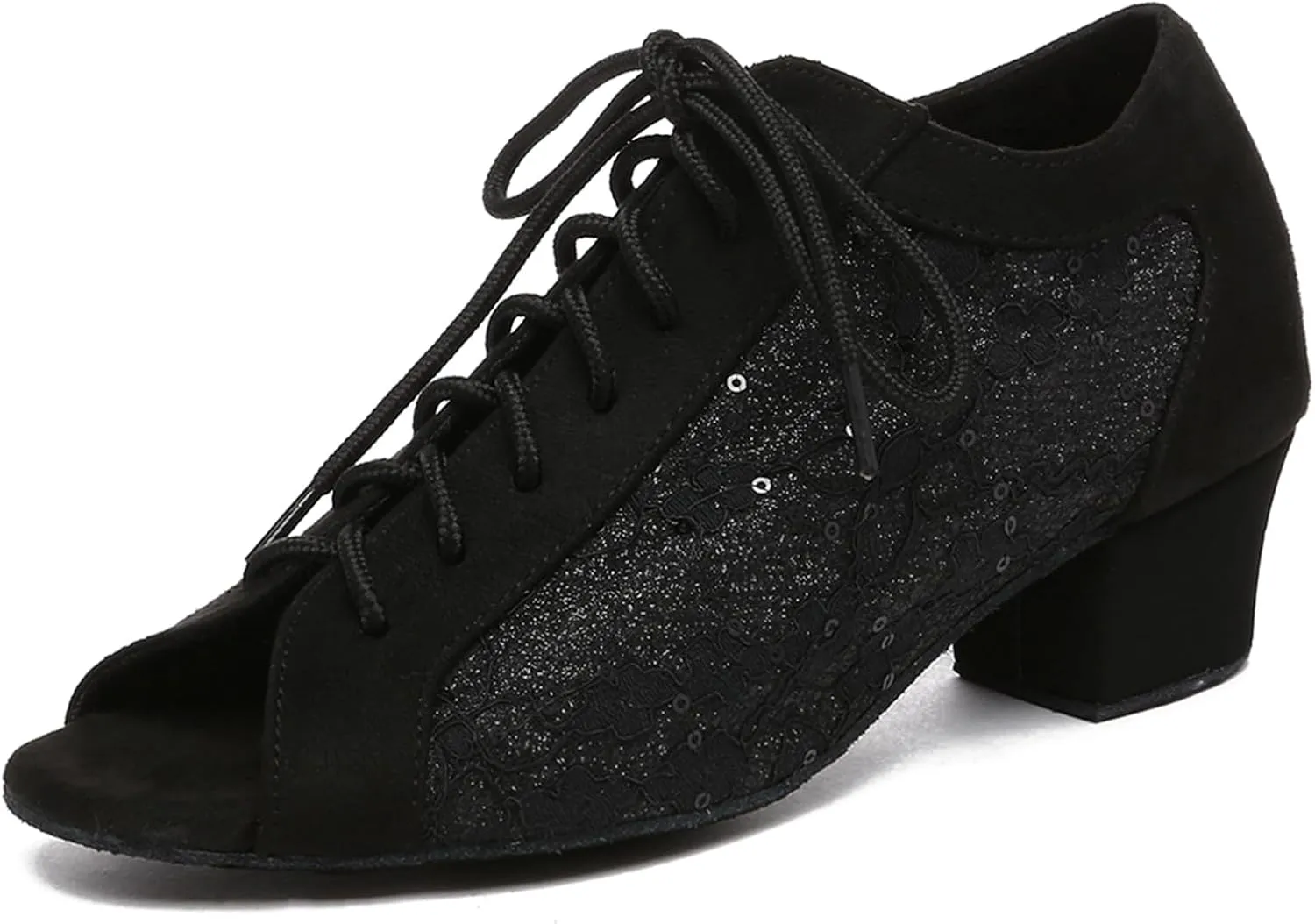 Minishion Womens Low Heel Dancing Shoes Mesh Comfortable Practice Dance Shoes L504