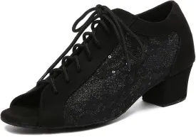 Minishion Womens Low Heel Dancing Shoes Mesh Comfortable Practice Dance Shoes L504