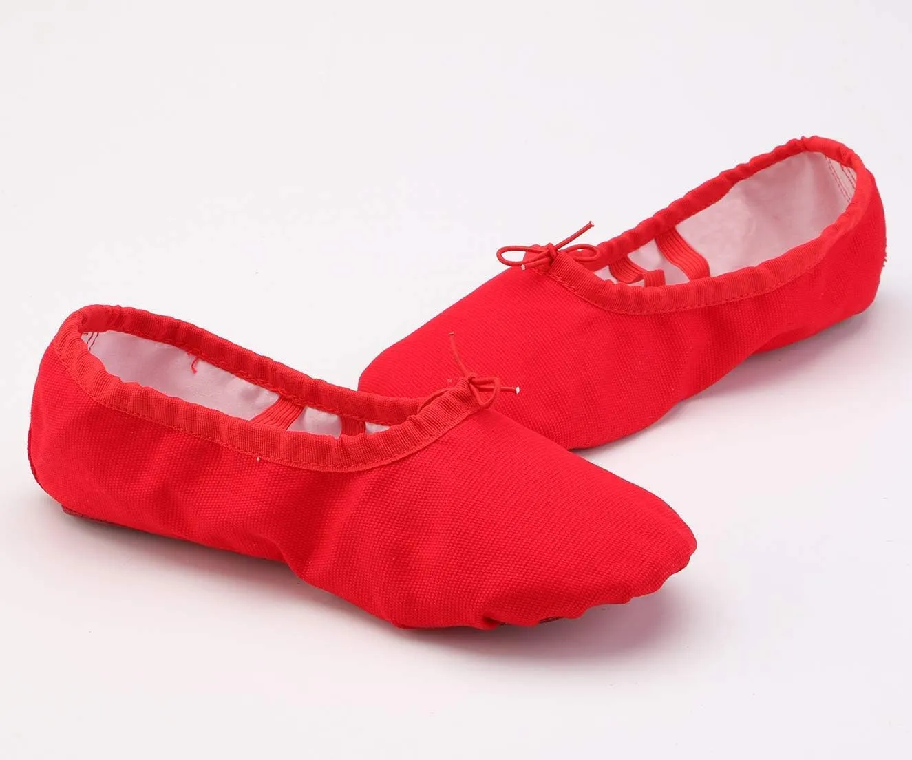 missfiona Women Canvas Ballet Slippers Dance Shoes Adult Practice Yoga Flat Belly Shoes