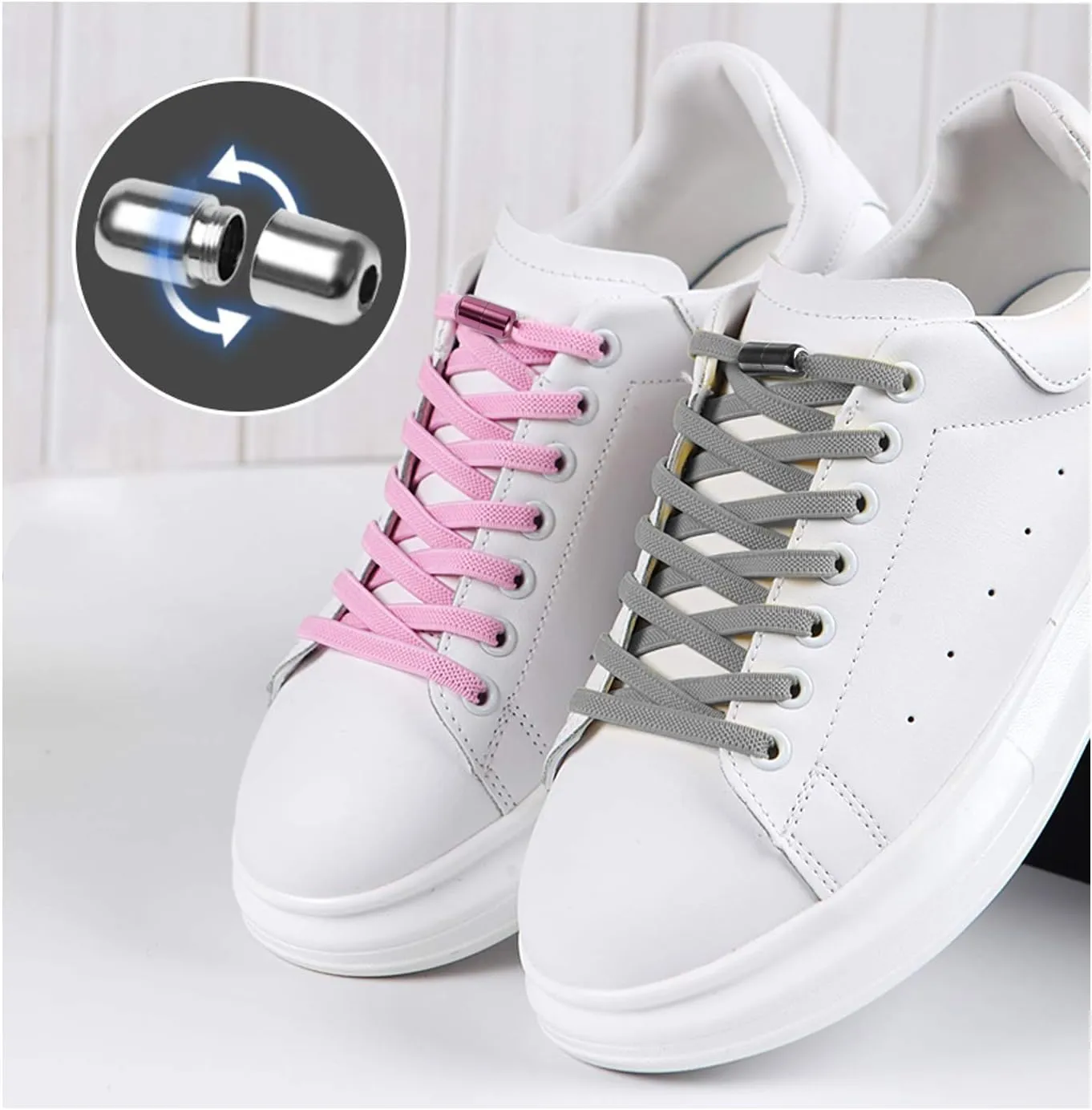 No Tie Shoelaces, Elastic Shoelaces for Adults/KidsElastic No Tie Shoe Laces