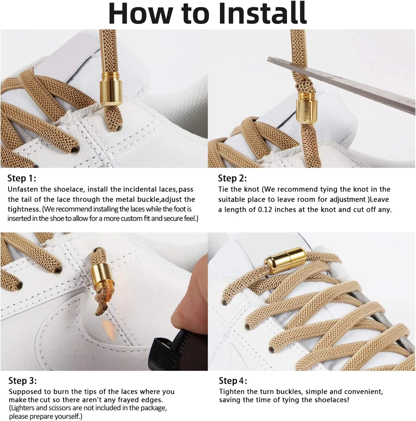 No Tie Shoelaces, Elastic Shoelaces for Adults/KidsElastic No Tie Shoe Laces