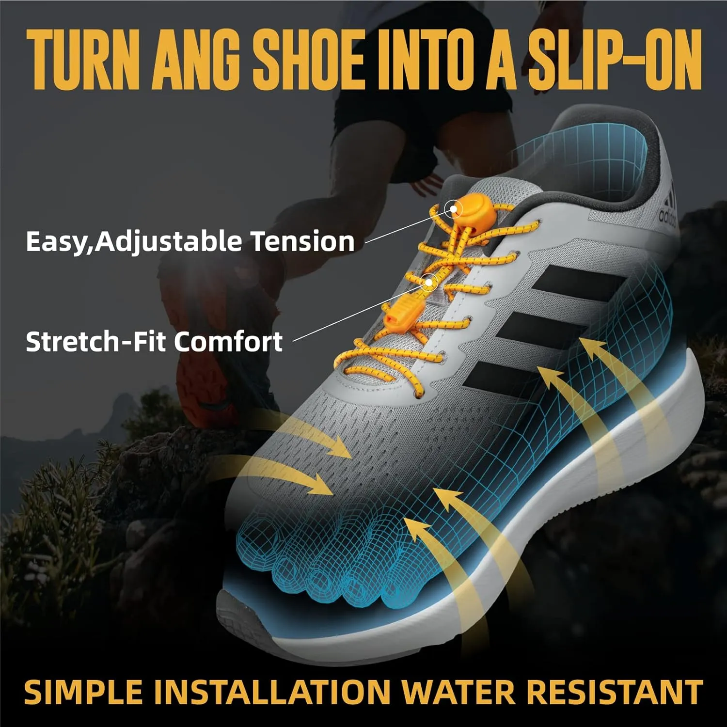 No Tie Shoelaces - Tieless Elastic Shoe Laces - Strong Lock Shoelaces for Sneakers - One Size Fits All for Adults and Kids