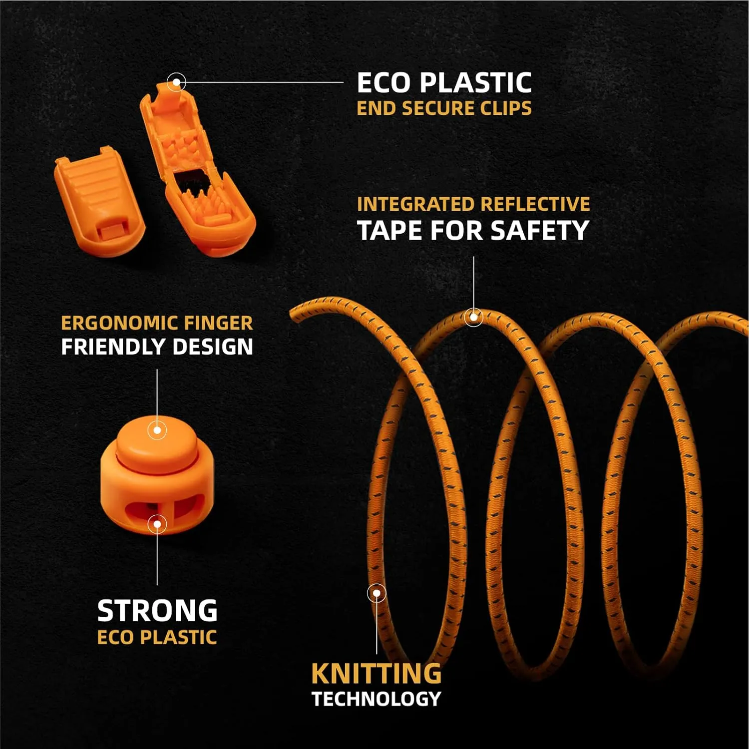 No Tie Shoelaces - Tieless Elastic Shoe Laces - Strong Lock Shoelaces for Sneakers - One Size Fits All for Adults and Kids