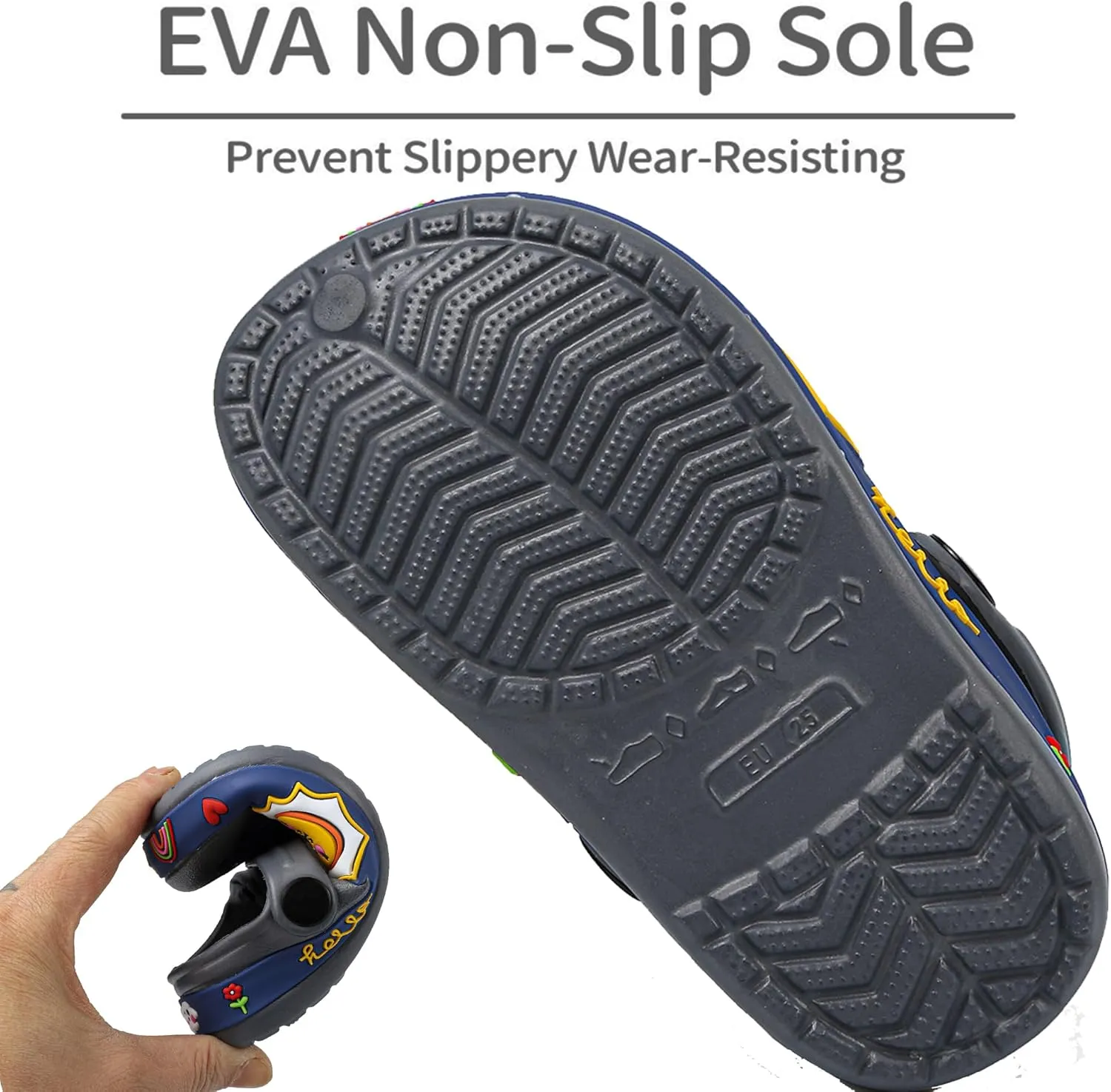OHSNMAKSL Toddler Clog Slippers Garden Sandals Slip On Water Shoes Sneakers Cartoon Slides for Boys and Girls Children Beach Pool Shower