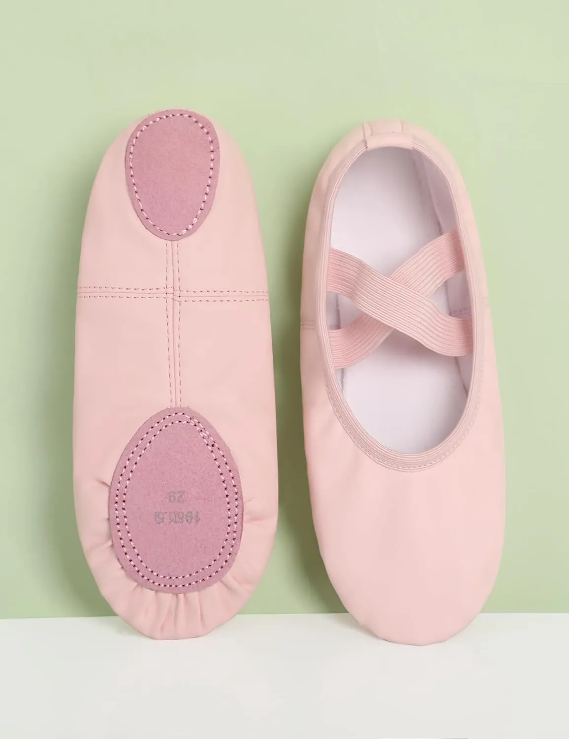 Phoeswan Ballet Shoes for Girls, PU Leather Girls Dance Slippers for Toddler/Little Kid/Big Kid
