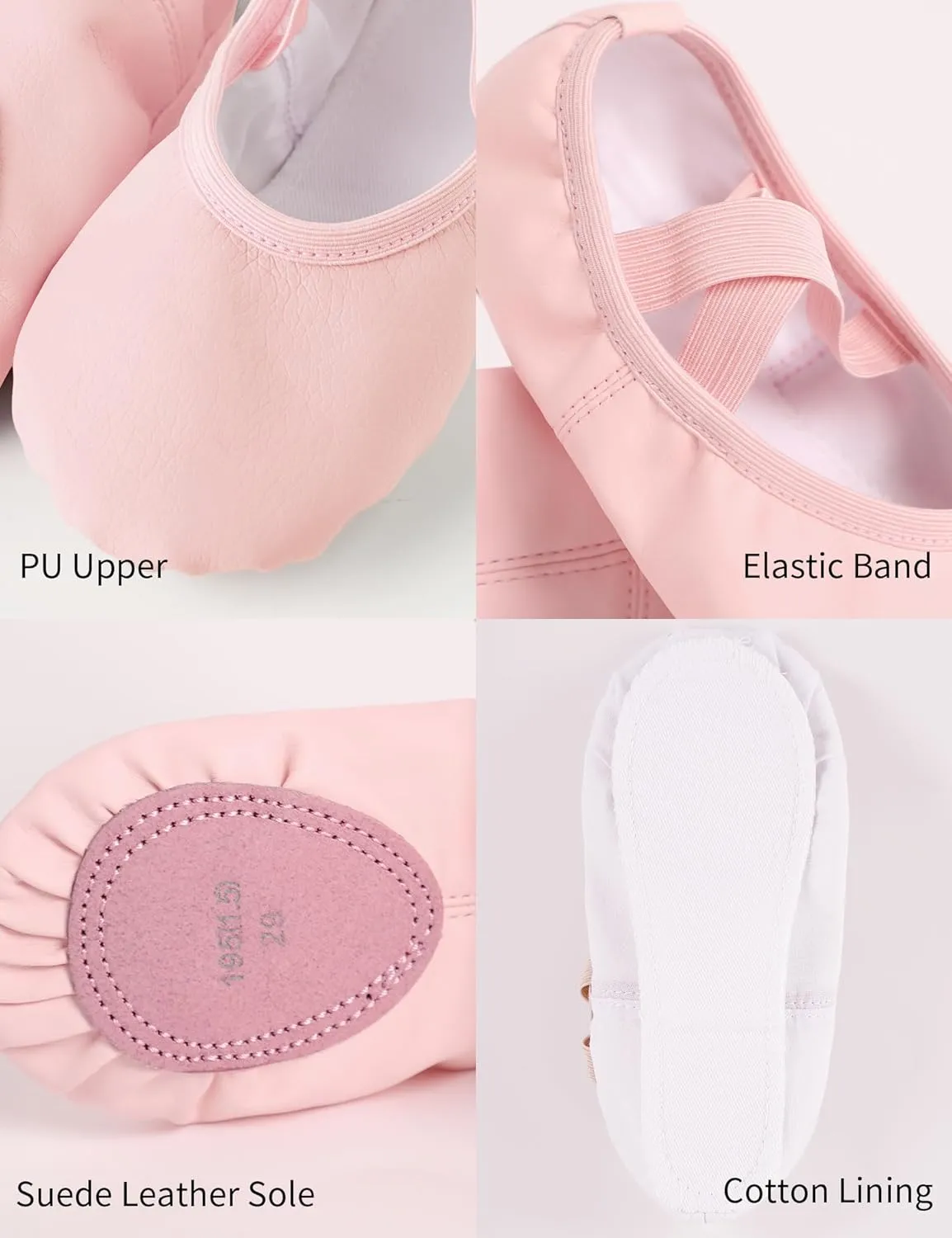 Phoeswan Ballet Shoes for Girls, PU Leather Girls Dance Slippers for Toddler/Little Kid/Big Kid