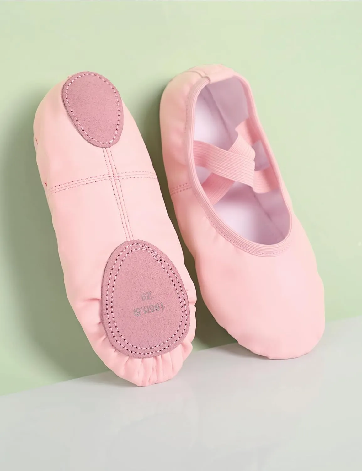 Phoeswan Ballet Shoes for Girls, PU Leather Girls Dance Slippers for Toddler/Little Kid/Big Kid