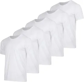 Real Essentials 5 Pack: Men??s V-Neck Dry-Fit Moisture Wicking Active Athletic Tech Performance T-Shirt