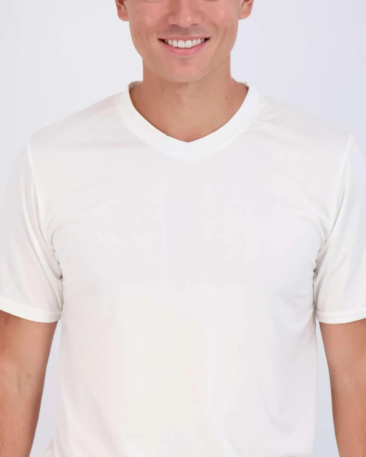 Real Essentials 5 Pack: Men??s V-Neck Dry-Fit Moisture Wicking Active Athletic Tech Performance T-Shirt