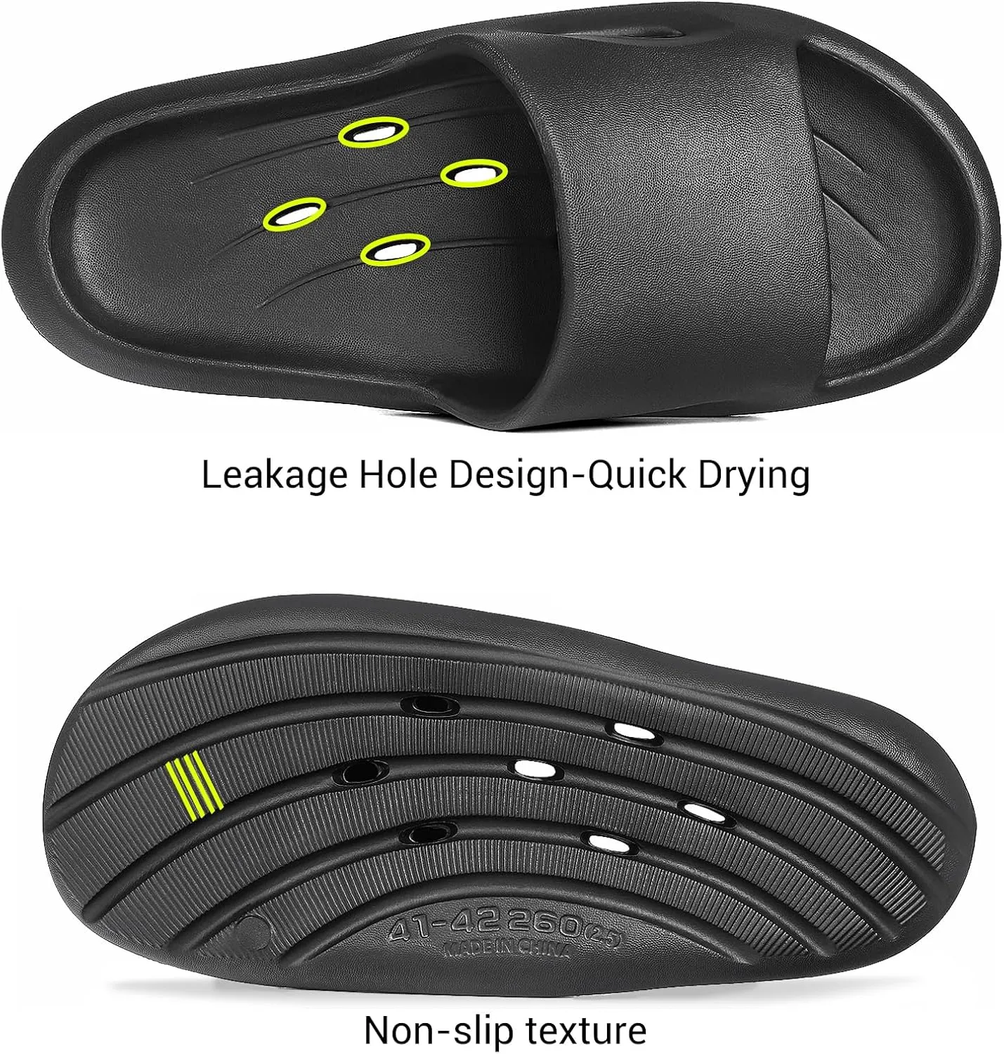 Shower Shoes Quick-Dry Non-Slip Bathroom Slippers for Men & Women,Quick-Dry Non-Slip, Home Slides Dorms, Gym, Pool, Spa, Camping, Beach