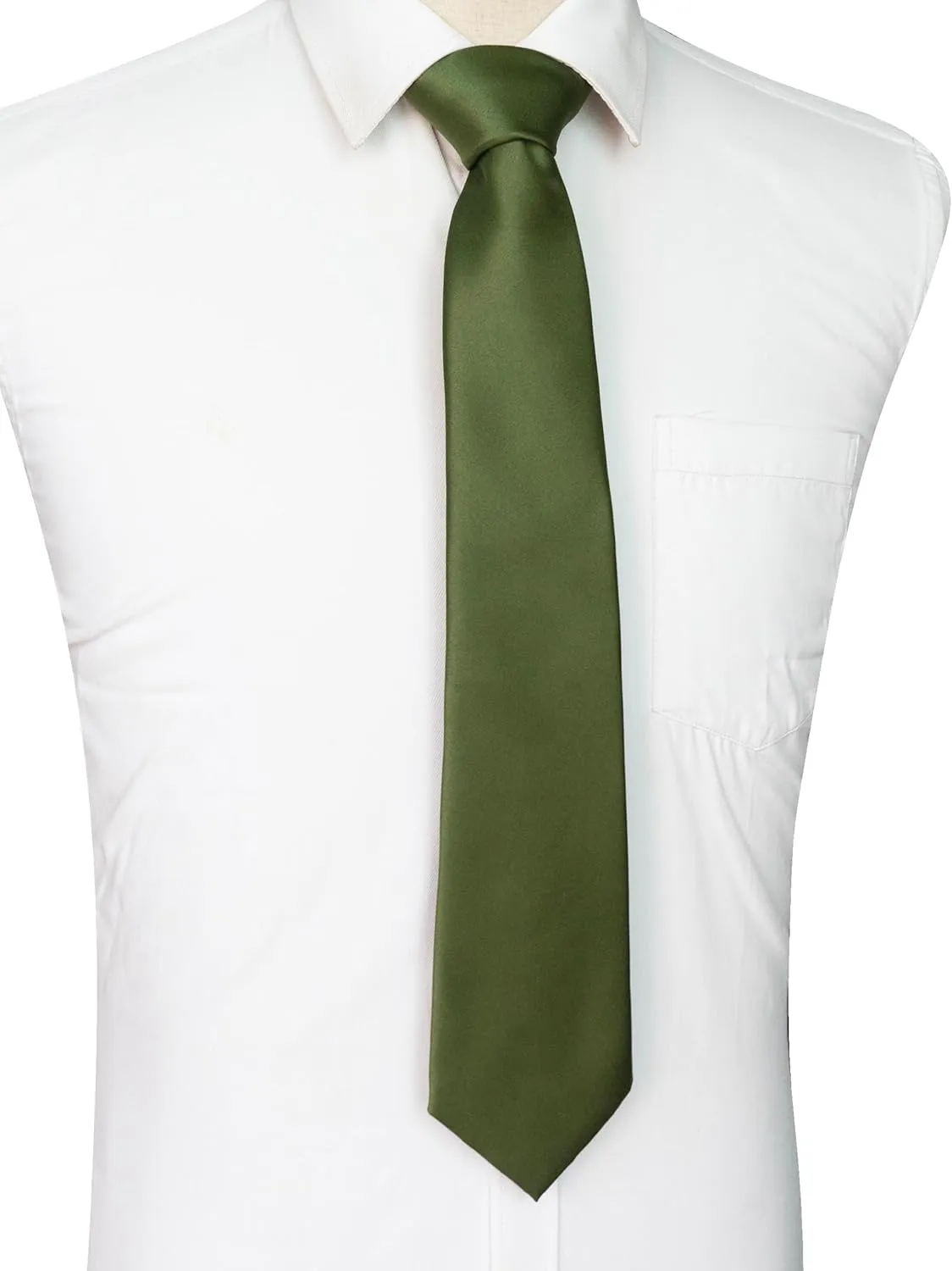 Solid Color Tie and Pocket Square with Cufflinks Set for Men