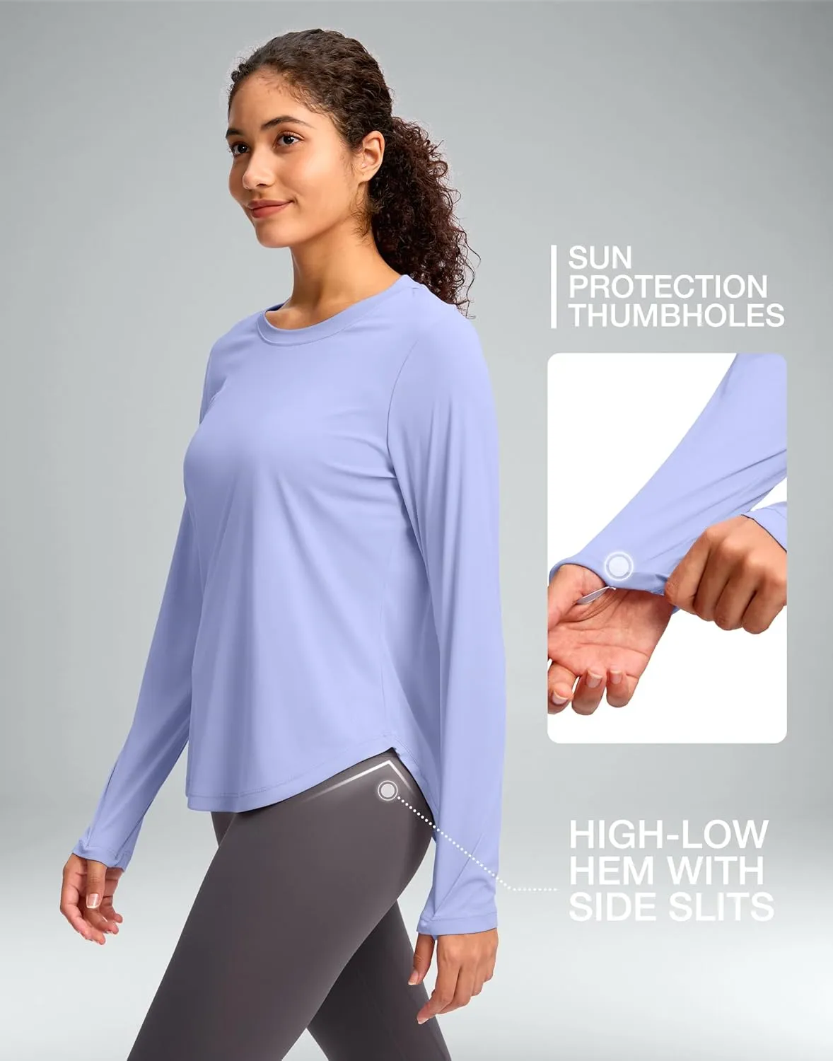 Soothfeel Women's UPF 50  Sun Shirts Long Sleeve SPF UV Protection Rash Guard Lightweight Quick Dry Hiking Workout Tops