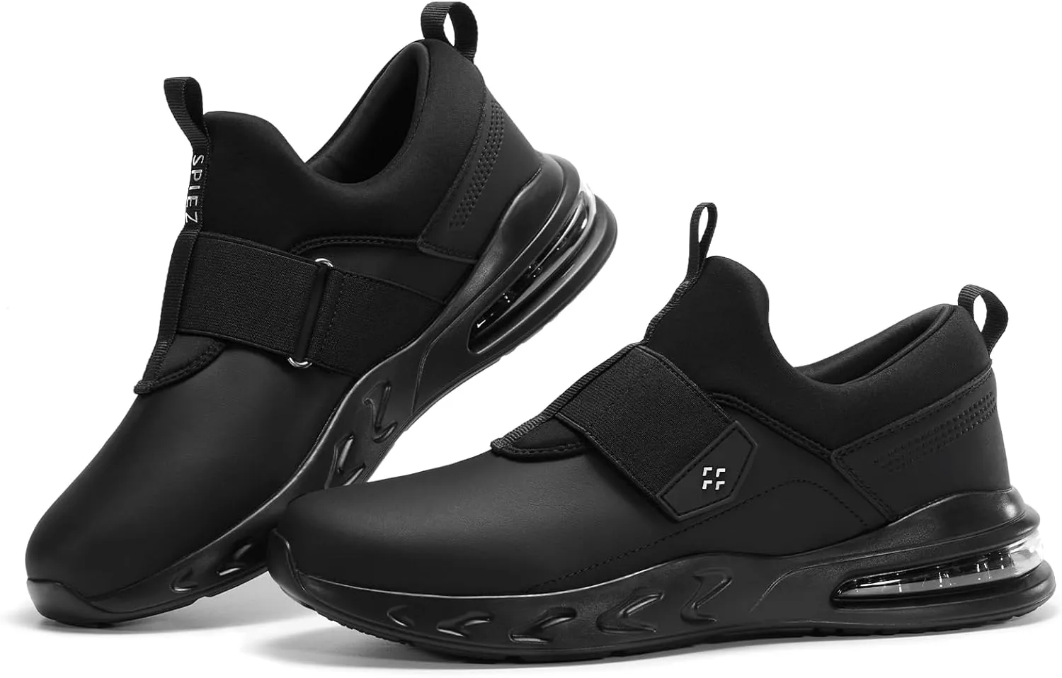SPlEZ Waterproof Work Shoes for Men Women, Non-Slip, Oil-Resistant Slip-On Chef Sneakers for Kitchen Food Service, Black (4.5-13.5)