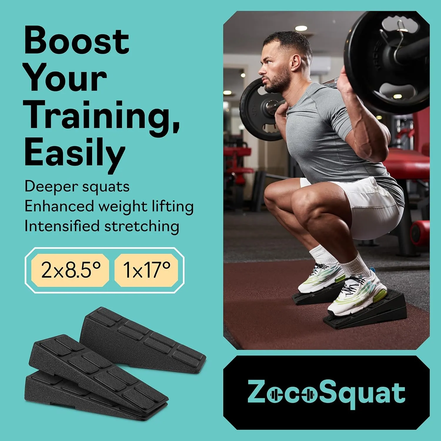 Squat Wedge - Squat Wedge Block 520 LBS Weight Capacity - Slant Board for Calf Stretching - Calf Stretcher Slant Board - yoga blocks