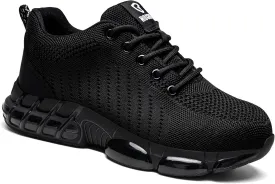 Steel Toe Shoes for Men Women Safety Work Sneakers Indestructible Comfortable Lightweight Breathable Construction Sneakers Anti Smashing Puncture Proof Air Cushion
