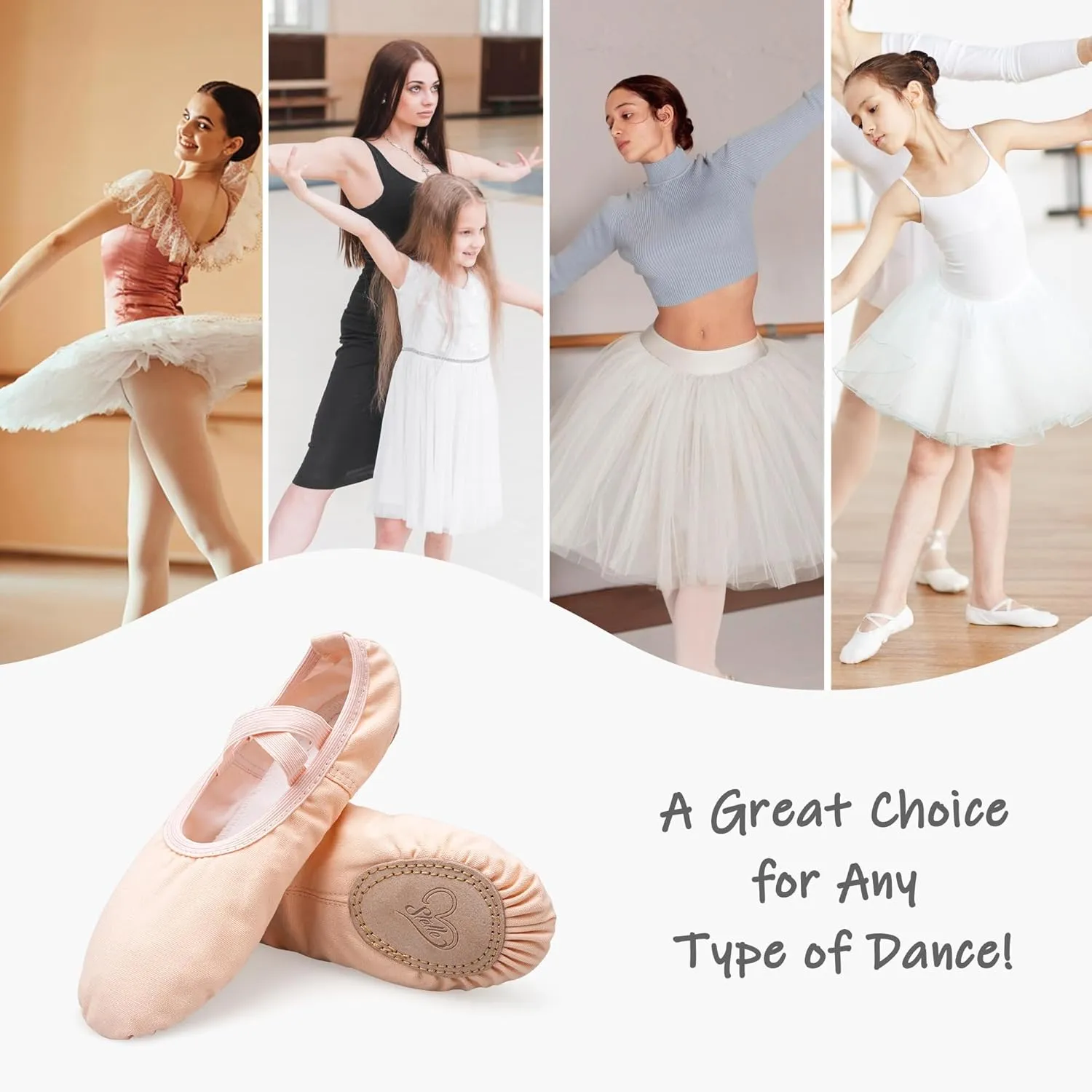 Stelle Ballet Shoes for Women Girls Canvas Ballet Slipper Dance Shoes Yoga Shoes