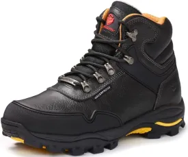 SUREWAY Men's 6" Soft/Steel Toe Heavy Duty Waterproof Work Boot - Leather,Lace Up,Oil/Slip Resistant Dual-Density Comfortable Outsole,EH Construction Industrial Ankle Safety Men Work Boots