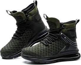 SYLPHID Men Steel Toe Sneakers Women Safety Shoes High top Work Shoe with Air Cushion Lightweight Breathable Puncture Proof