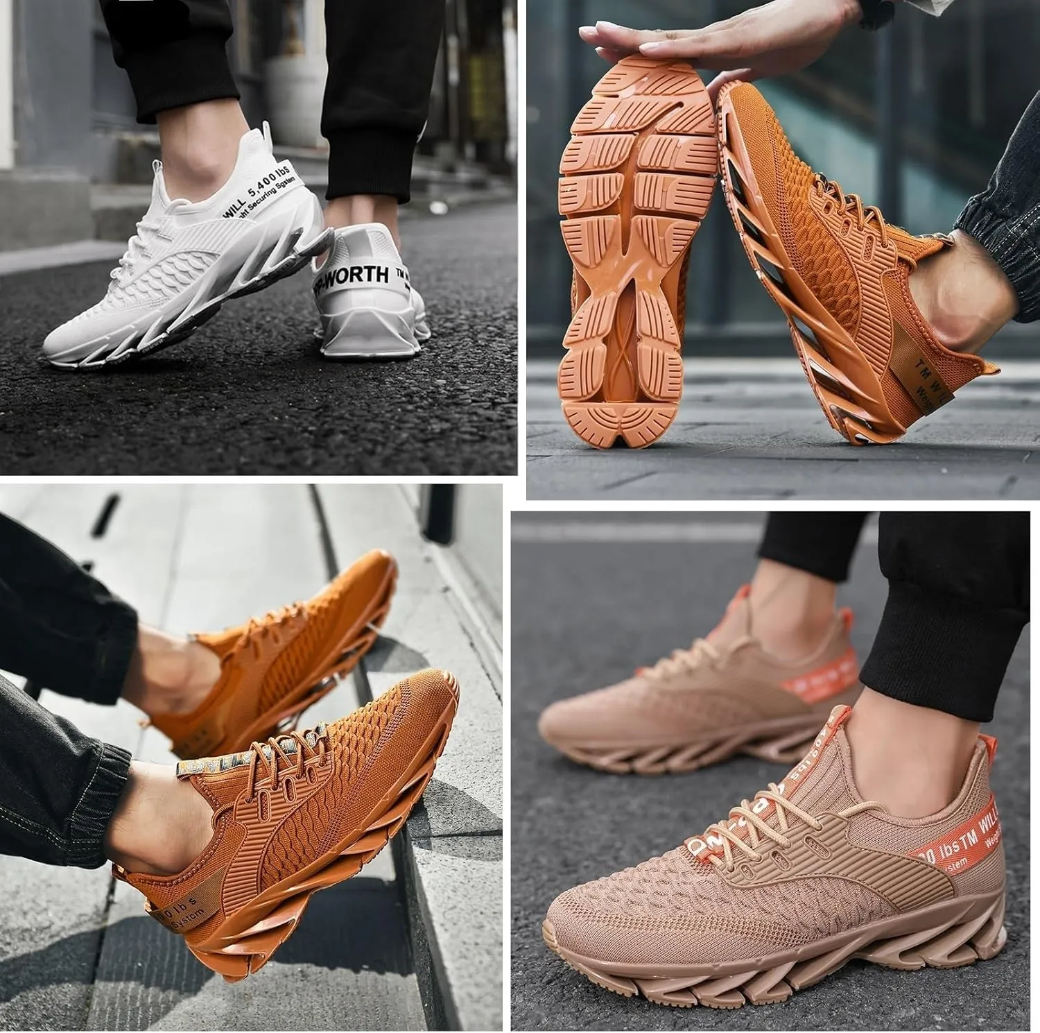 Tallboost Sneakers, Height Boosting Shoes for Men, Mens Tallboost Shoes Walking Shoes Comfort Non Slip Breathable Knit Slip On Sneakers(White,US 10)