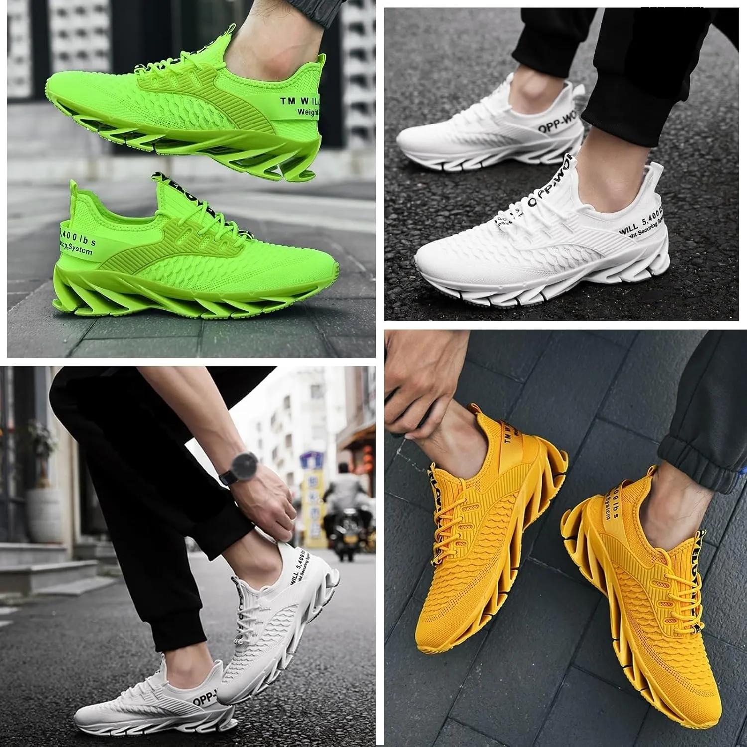 Tallboost Sneakers, Height Boosting Shoes for Men, Mens Tallboost Shoes Walking Shoes Comfort Non Slip Breathable Knit Slip On Sneakers(White,US 10)
